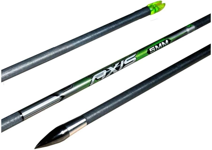 Easton Axis 5mm Carbon Arrow Shafts with 50-Grain Steel Half-Out Inserts
