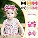 JATEBI 6 PCS Baby Girl Hair Bows Set Checkered Cow Print Bows Headbands for Girls Cowgirl Accessories Newborn Toddler Baby Outfits Checkered