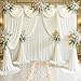 6 Panels Ivory Backdrop Curtain for Wedding Parties Wrinkle Free Ivory Photo Curtains Backdrop Drapes Fabric Decoration for Baby Shower Photoshoot 30ft(W) x 10ft(H)