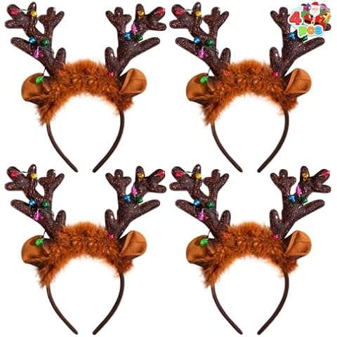 JOYIN Christmas Light-Up Reindeer Headbands Cover