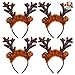 JOYIN 4Pcs Light-Up Reindeer Headband, Christmas LED Antlers Reindeer Hat Headbands Holiday Headbands for Christmas Supplies and Holiday Parties Favors (ONE SIZE FITS ALL)