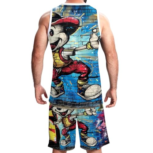 Combinaison de basket-ball avec poches maillot uniforme équipe graffiti 5XL