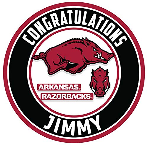 Cakecery Arkansas Razorbacks Edible Cake Topper Image Personalized Birthday Sheet Party Decoration Round #TOP18
