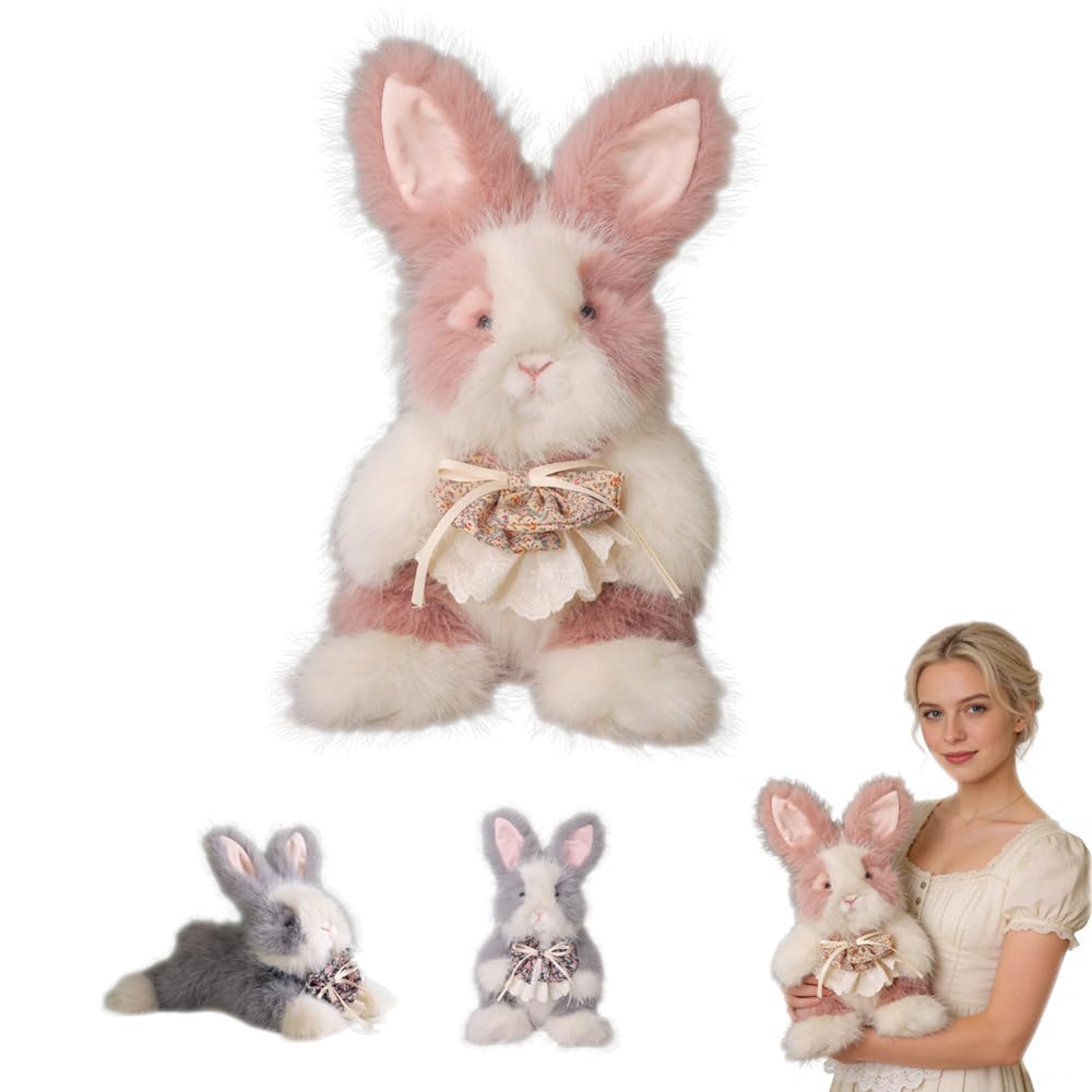 Nuyiac Weighted Rabbit Plush, Soft Plush Toy for Stress Relief & Calming, Cute Bunny Plushies Soft Bunny Anxiety Toy Gift (Pink Sitting Posture, 45CM)