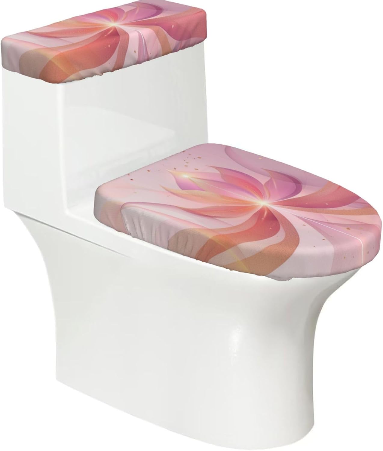Women'S Day Toilet Lid Cover and Toilet Tank Lid Cover Set, 2-Piece Bathroom Toilet Lid Seat Cover Set Polyester Set for U/O/Long Shape Toilets