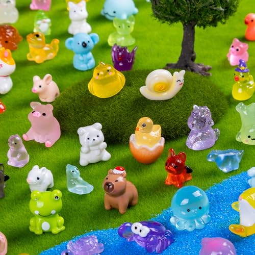 300pcs Mini Resin Animals Different 300 Styles Variety Tiny Animals Figure to Hide Luminous Glow in The Dark for Miniature Fairy Garden Decoration Small Plastic Miniature Crafts Decor Aquarium by Nerfcareani - Image 8