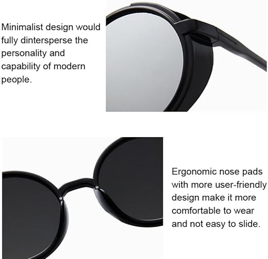 LEMLIN Occhiali Da Sole Rotondi Polarizzati Uomo Donna,UV400 Protezione,Montatura In Metallo Vintage,Stile Hippie,Steampunk E Hip Hop,Lenti Anti-Riflesso Per Guida,Moda E Outdoor - Foto 9