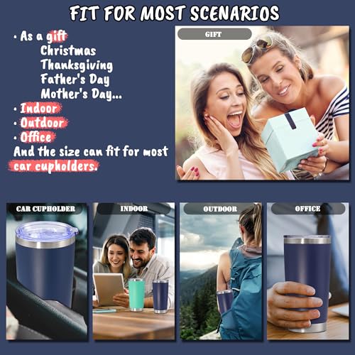20 oz Tumbler Insulated Tumblers Stainless Steel Coffee Mug,Navy 12PCS by Eyasure - Used condition - Image 6