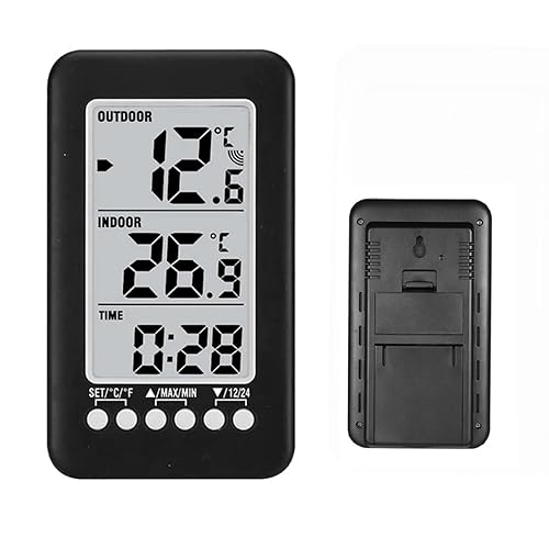 Miniatura 4 de Meichoon Termómetro inalámbrico, estación meteorológica para interiores y exteriores, termómetro digital con control remoto, refrigeradores
