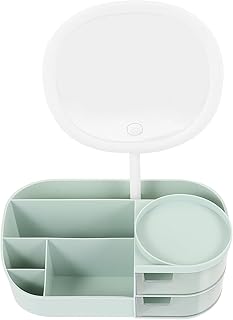 Vanity Organizer Cosmetic Storage Box with Mi...