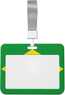 Brazilian Flag ID Card Holder - with Lanyard for Office Workers, Students, Employees, Doctors, Teachers, etc.