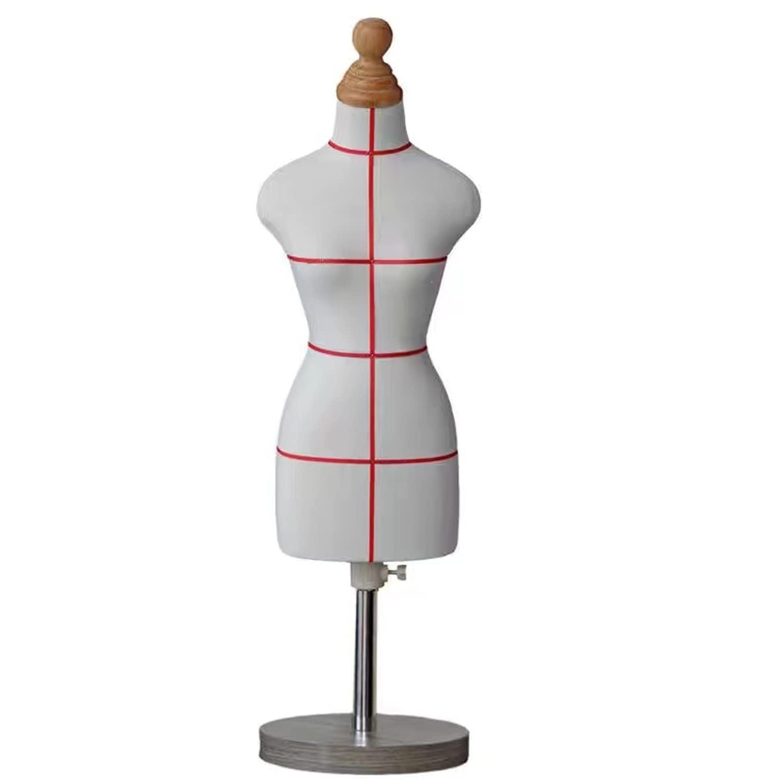Schneiderpuppe Schneiderpuppe Mode Mini Schaufensterpuppe Kleid Form – Abnehmbarer und verstellbarer Massivholzsockel – weiblicher Halbmaßstab Drapierständer