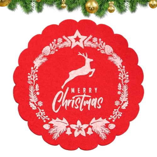 Duroecsain Sottobicchiere in feltro per bevande, tovagliette da tavolo da pranzo, tovagliette da cucina resistenti al calore, tovagliette da tavolo rotonde, riutilizzabili