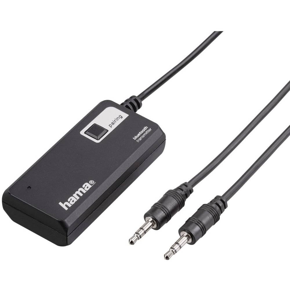 Hama Emetteur audio Bluetooth "Twin" (pour deux casques, adaptateur de récepteur pour la transmission simultanée à 2 écouteurs ou haut-parleurs, retrofit sans fil BT) Noir