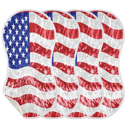 American Flag Burp Cloths Cotton Baby Washcloths,Large 22x11in Burping Cloth Absorbent and Soft for Newborn Baby Boys and Girls,2 Pack3