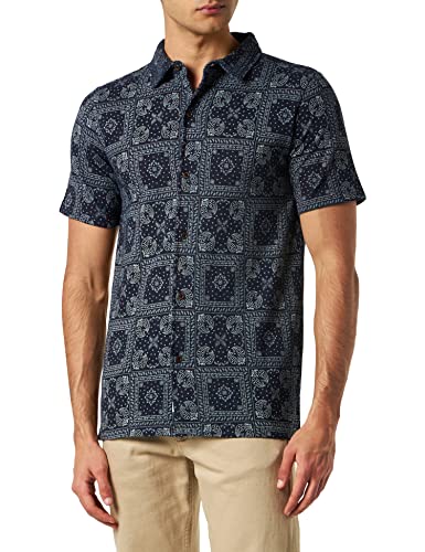 Native Youth Kata Print Camisa, Azul (Navy Navy), 15 (Talla del Fabricante: Small) para Hombre