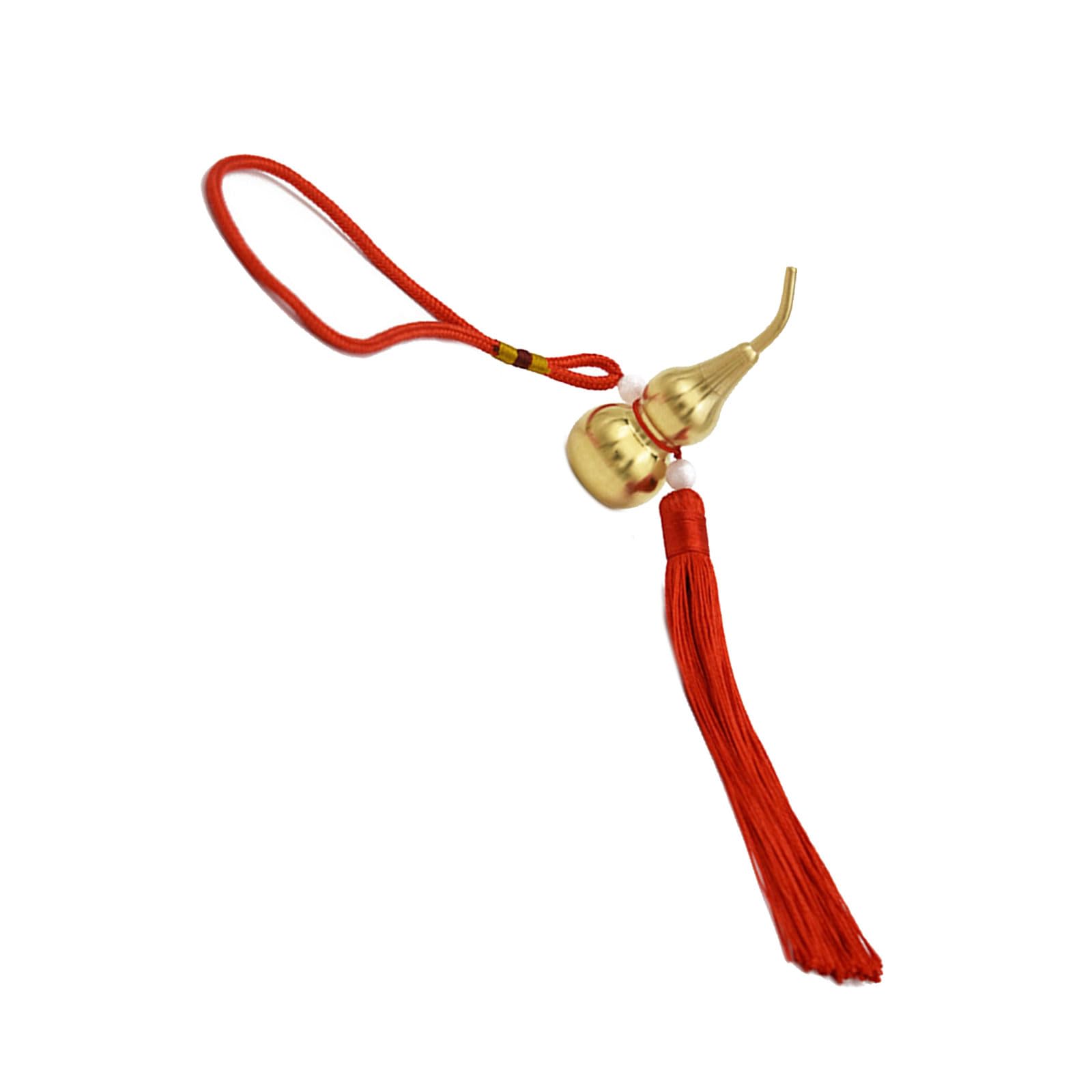 Lucky Hollowed Copper Gourd Fengshuis Ornament Decorative Hanging Pendant Charm with Tassels for Wealth and Happiness Copper Fengshuis Gourd Car Mirrored Decoration