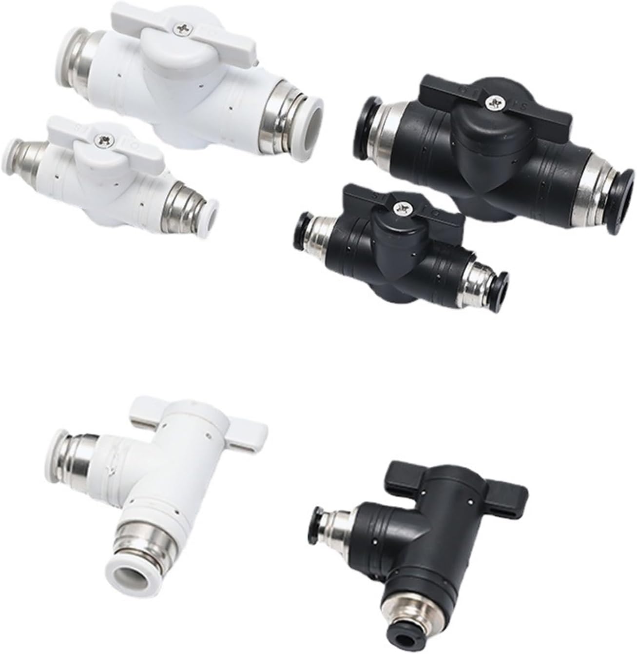 1pcs 4 6 1/4" 8 10 12mm OD Tube BUC BUL Straight Elbow Pneumatic Air FittingThrottle Valve Speed Control Push To Connect Quick Relea(BUL White,8MM OD TUBE_TUBE)