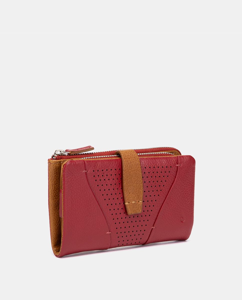 Abbacino Cartera Mediana de Piel roja Rojos