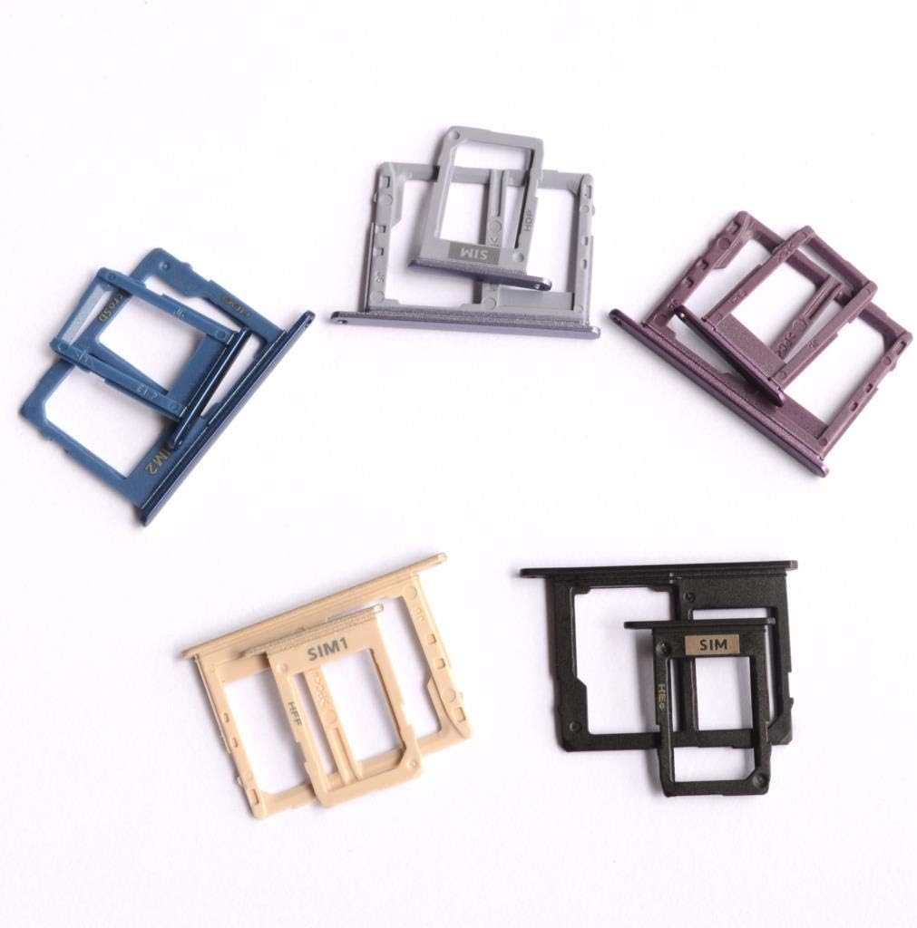 Lysee Mobile Phone Flex Cables - 100 set Nano SIM/ Micro SIM Card Tray Holder Micro SD TF Card Slot Holder Adapter for Samsung Galaxy J6 /J600F J600FD J600DS - (Color: gold)