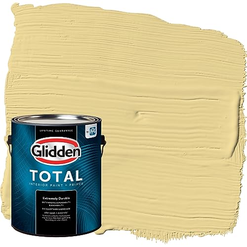 Glidden Total Interior Wall Paint & Primer All-in-One, Wayward Wind/Yellow, Semi-Gloss, 1 Gallon by Glidden - Used condition - US$31.36