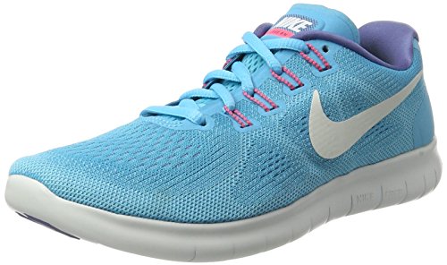 Nike Women's Free RN 2017 Running Shoe (5, Chlorine Blue/Off White/Polarized Blue)