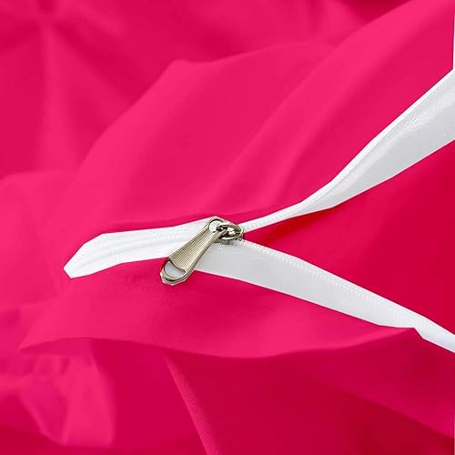 Miniatura 5 de Juego de funda de edredón plisada de 3 piezas, 100% algodón de 800 hilos, con cremallera y lazos en las esquinas, diseño de pintuck decorativo