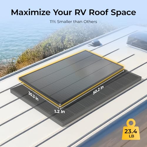 Image of BougeRV 200 Watt Anti-Shading Solar Panel, N-Type 16BB Mono 200W Solar Panel 25% High-Efficiency for 12V /24V System, RV, Roof, Camping, Marine, Cabin, Off-Grid, Home, Golf Cart (1 Pack)