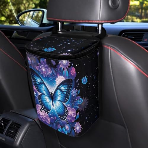 Image of Forest Mushroom Car Trash Can with Lid Hanging Car Trash Bag Leak-Proof Portable Cars Garbage Bin Truck Sedan Accessories Interior Cars Organizer