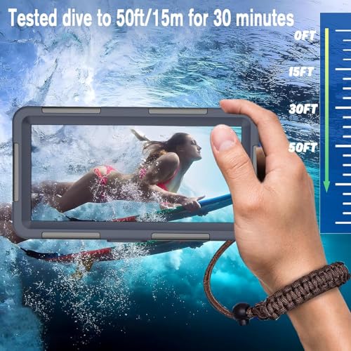 Xiufavty Underwater Snorkeling Diving Phone Case for iPhone 17/16/15/14/13 Series & Galaxy S24/S23-50Ft Waterproof Phone Case for Underwater Photo & Video Orange