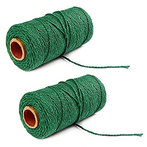 Pack of 2 Gardening Twine, 100 M x 2 MM Twine Garden String Color Packaging Rope Gift Rope Craft String for DIY Handicraft Decoration Binding(Green)