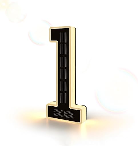 ISUNMEA 6.7 Inch Solar Lighted House Numbers for Outside, Light Up Waterproof LED Address Signs for Houses, Backlit Illuminated Exterior Modern House Numbers Light (1-Black, 6.7IN)