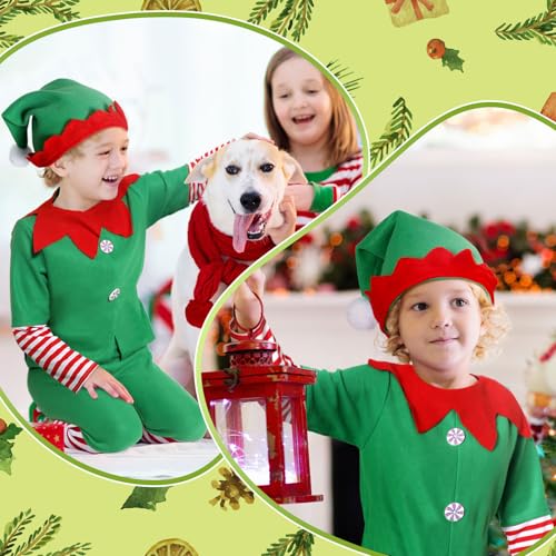 Disfraz completo de duende navideño para niños Geyoga miniatura 2