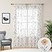 Newwiee 2 Panels Wildflower Curtains 84 Inch Length Semi Sheer Living Room Drapes Spring Floral Butterfly Voile Window Draperies for Living Room Bedroom Curtains Decoration
