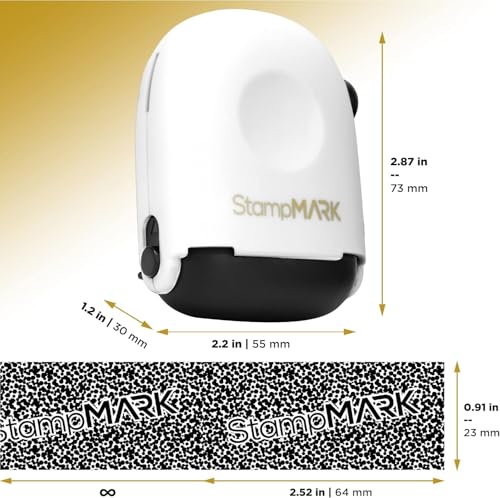 StampMark Identity Theft Protection - 2 Pack Super Roller Stamps with Two 5ml Refill Ink Bottles - Confidential Roller Stamp