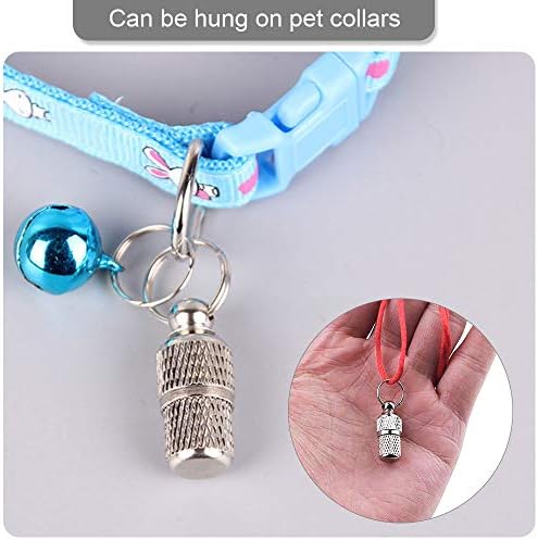 GOLRISEN 6 pack Pet ID Tags,Tag Barrel Tube with Address Name Label,Anti -Lost Dog Cat ID Tag for Collar Of Dog Cat Puppy