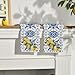 Artoid Mode Blue Lemon Porcelain Summer Kitchen Towels Dish Towels, 18x26 Inch Farmhouse Decoration Cleaning Set of 2