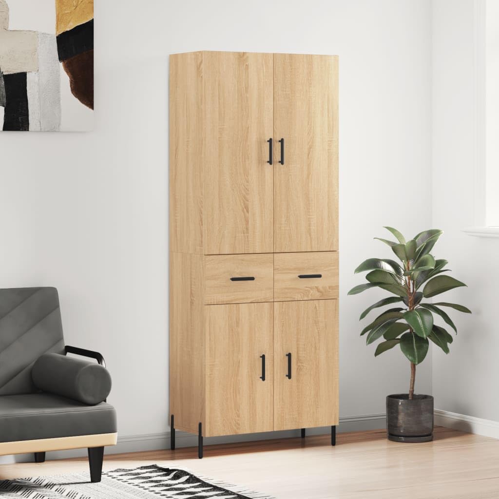 Credenza dębowy Sonoma 69,5 x 34 x 180 cm drewno wielowarstwowe