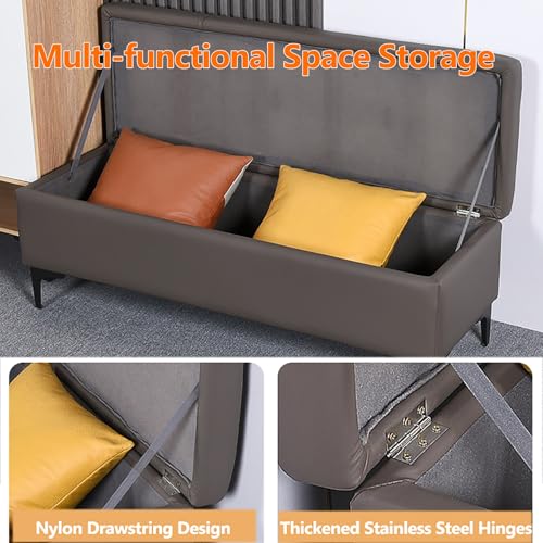 Banc ottoman avec rangement coffre chaussures entrée pour dressing et salon - 6