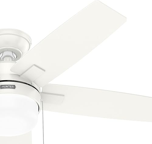 Miniatura 6 de Hunter Fan Ventilador de techo contemporáneo de 44 pulgadas con acabado blanco fresco con kit de luz LED y cadena de tracción (renovado)