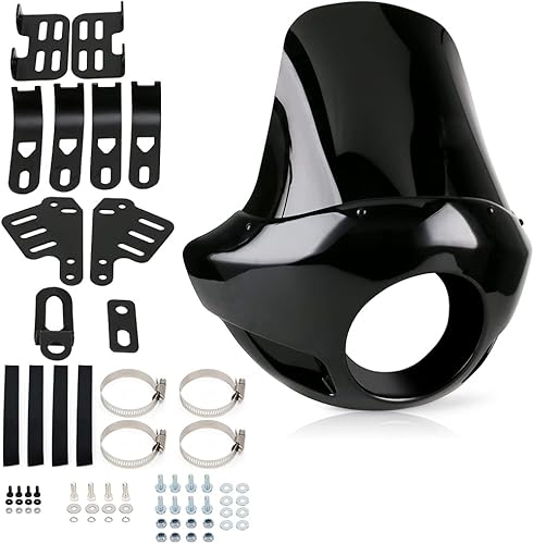 PACEWALKER Kit de parabrisas deportivo para motocicleta de 17 pulgadas de alto, estilo club, opaco de 5.75 pulgadas para Super Glide T-Sport FXDXT,