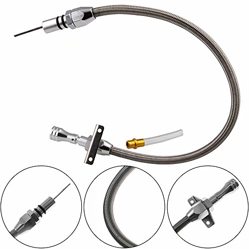 Jahyshow BM-P961 Transmission Dipstick Stainless Braided Hose Th350 Th-400 700R4 Tranny Sbc Bbc Trans thumb #5