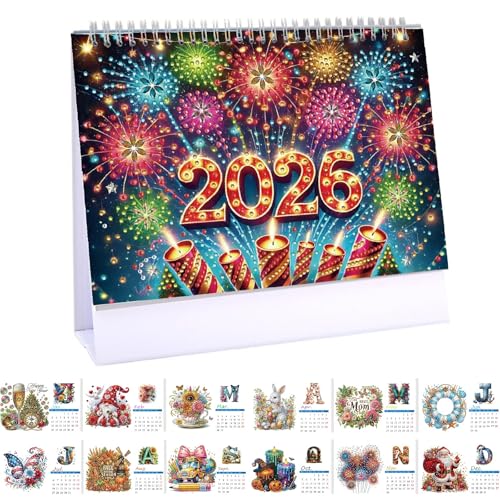 DIY Diamond Art Painting 2026 Desk Calendar Ornament
