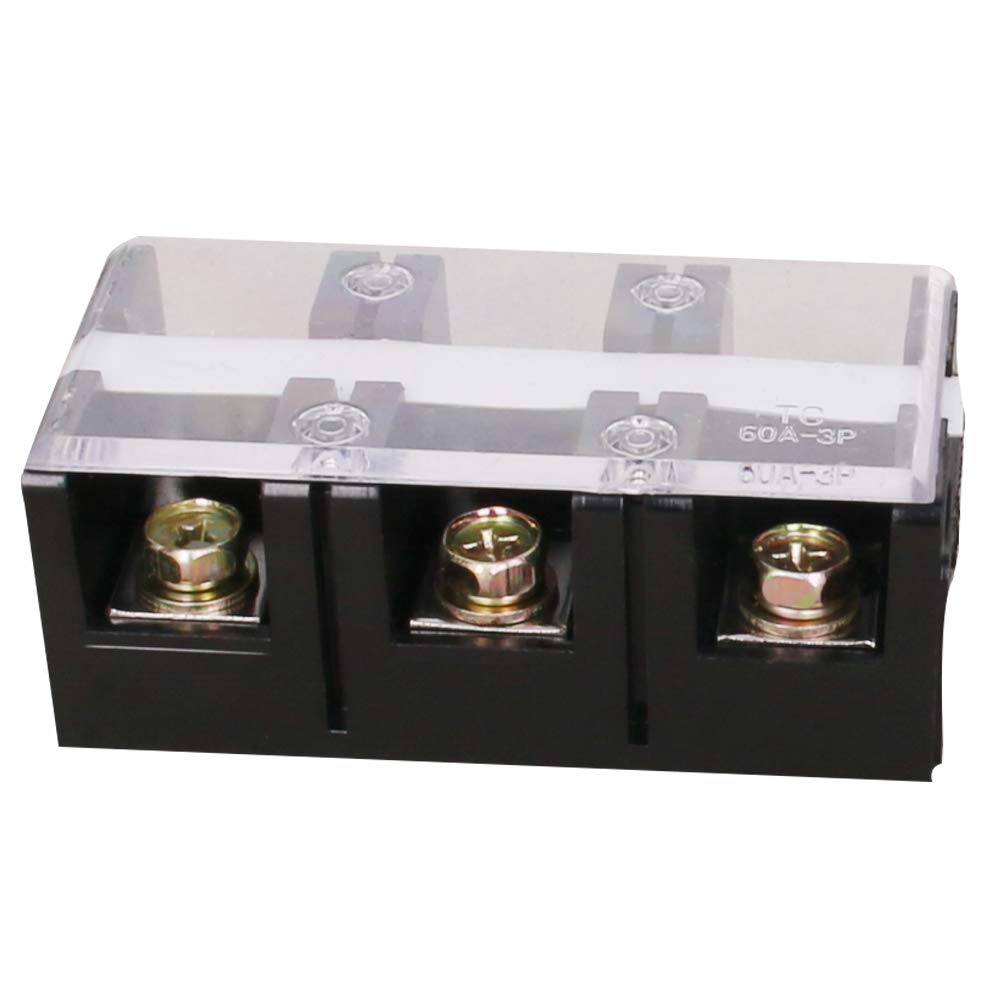 Heyiarbeit 1pcs Dual Row Terminal Block 600V 200A 4 Positions Screw Terminal Strip Barrier Block