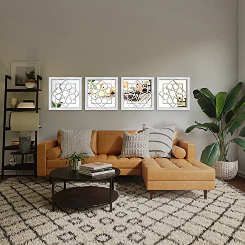 Art-Giftree Mirror Wall Decor, 2Pcs Farmhouse Wall Decor Square Accent Mirror Decorative Mirror For Living Room, Kitchen, Bathroom, Bedroom Rustic Home Decor(12”X12) #TOP2