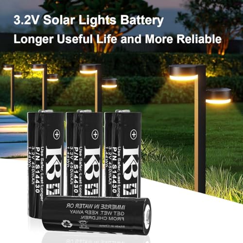 image for KBT KEEP BETTER TECH KBT 3.2 V 14430 LiFePO4 Battery, 4Pack 14430 450m