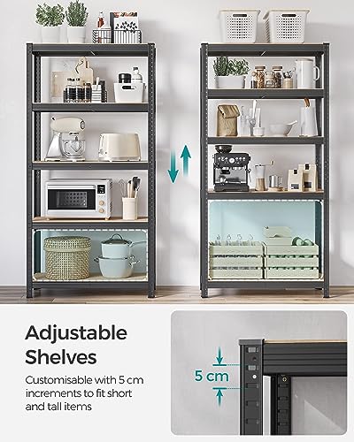 Songmics GLR040G02 Set of 2 Heavy Duty Shelving Units, Steel Shelving Unit, 5 Shelves, Screwless for Garage, Warehouse, Utility Room, Load Capacity 875 kg, 40 x 90 x 180 cm, Dove Grey - Image 6