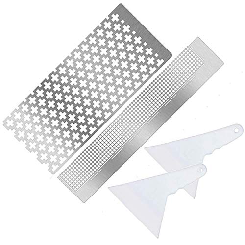I3C YUEMA Règle de Peinture Diamant Règle de Maille de Broderie de Diamant Ensemble d’Outil de Règle Grille Bricolage en Acier Inoxydable Cover