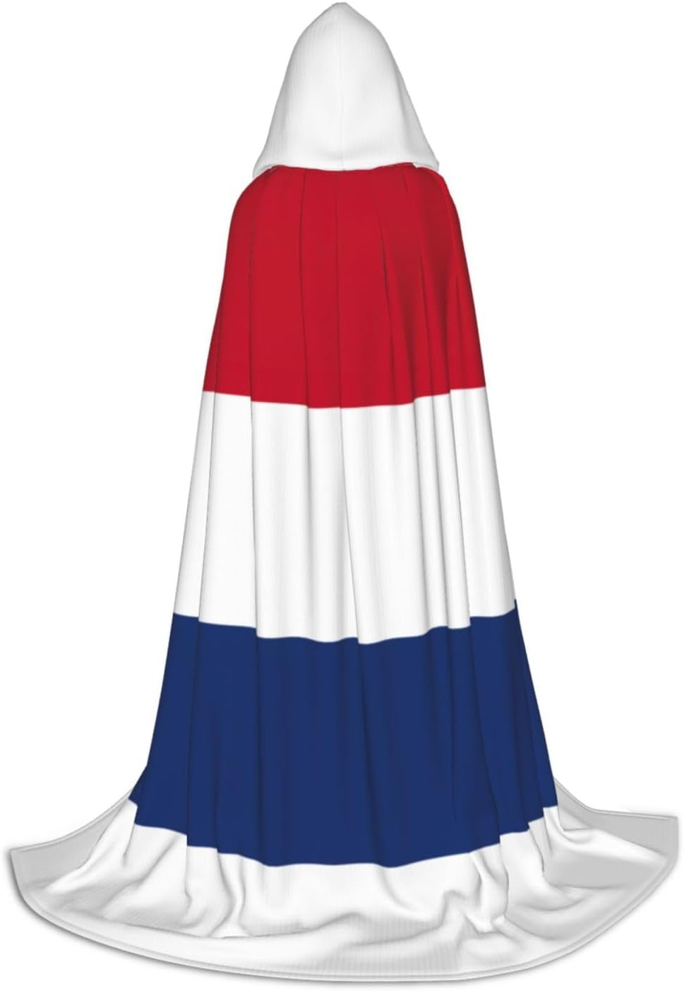 Dutch flag print Wizard Hooded Robe Medieval Cape Renaissance Cloak for Men Women Halloween Costume