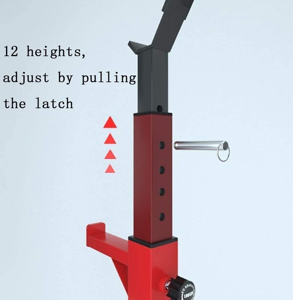 Adjustable Squat Rack Weight Lifting Bench Press Adjustable Squat Rack, Rack Barbell Stand, Pull Up Bar Squat Rack, Strength Training Fitness Barbell, Squat Stands Rack Barbell Free Press Bench F